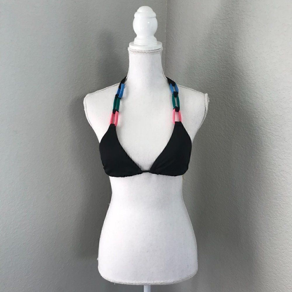 Victoria's Secret Black Candy Chain Halter Strap Size Small